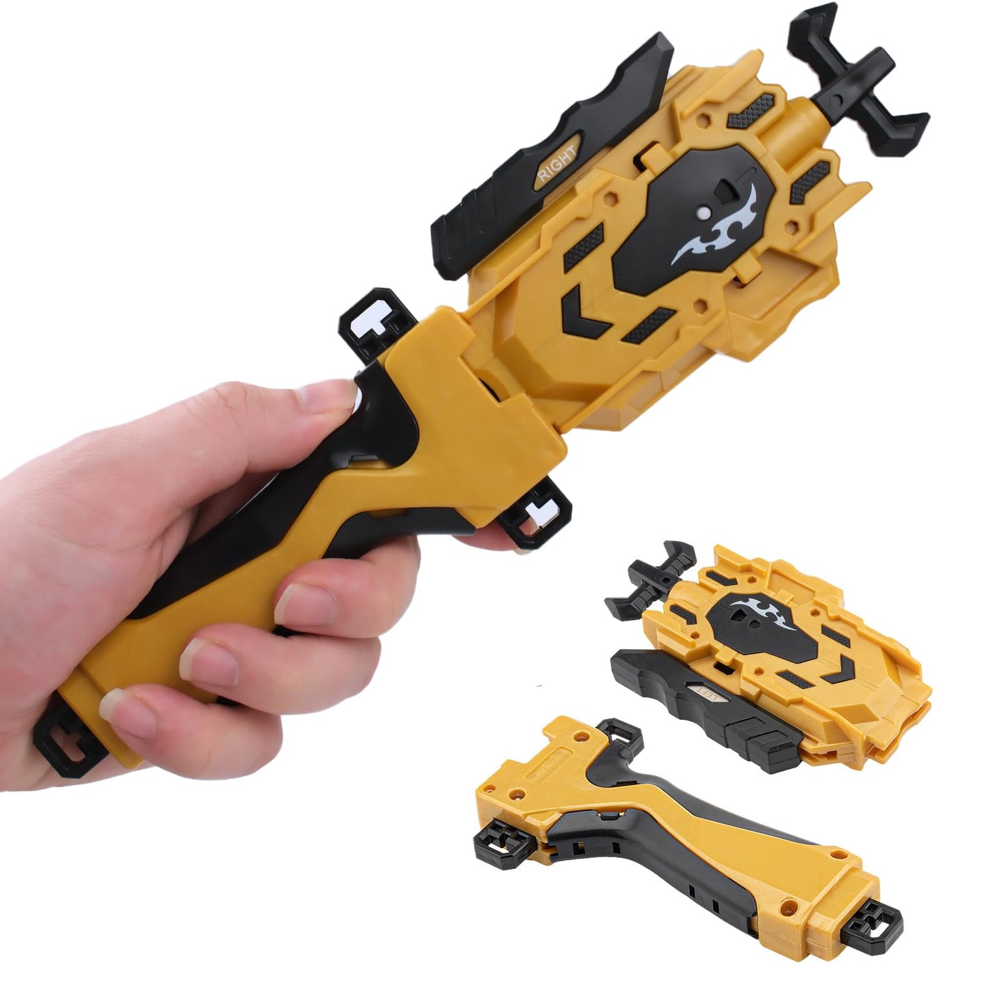 2 Pack String Launchers And Grips, Battling Burst Launcher, Left/Right Spin, Only Compatible With Burst, Two Launch Modes Gyros(