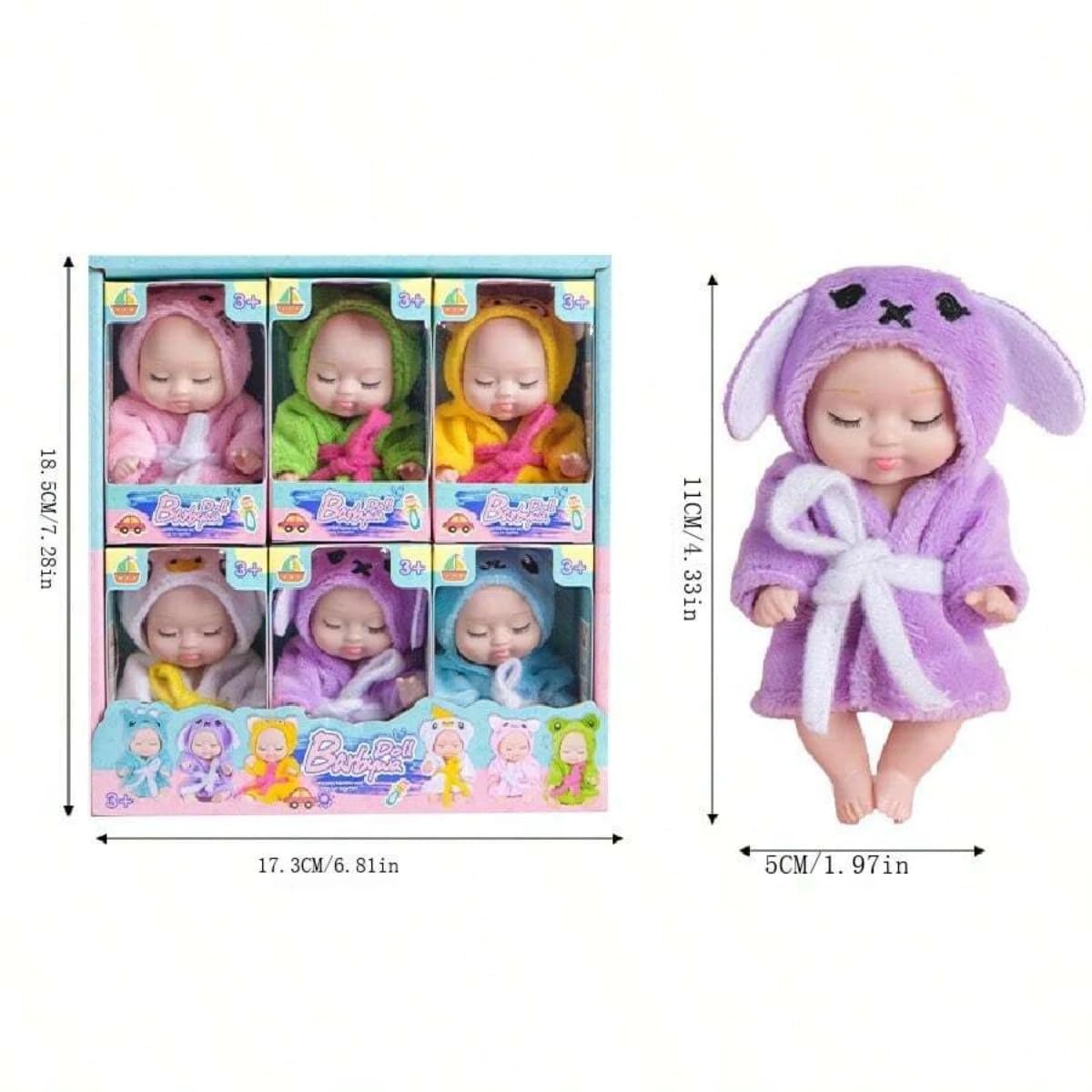 Tisden 4 Inch Mini Baby Dolls 6Pcs Set Realistic Baby Dolls Toys With Cute Handmade Doll Clothes For Suitability Kids 3 And Up (
