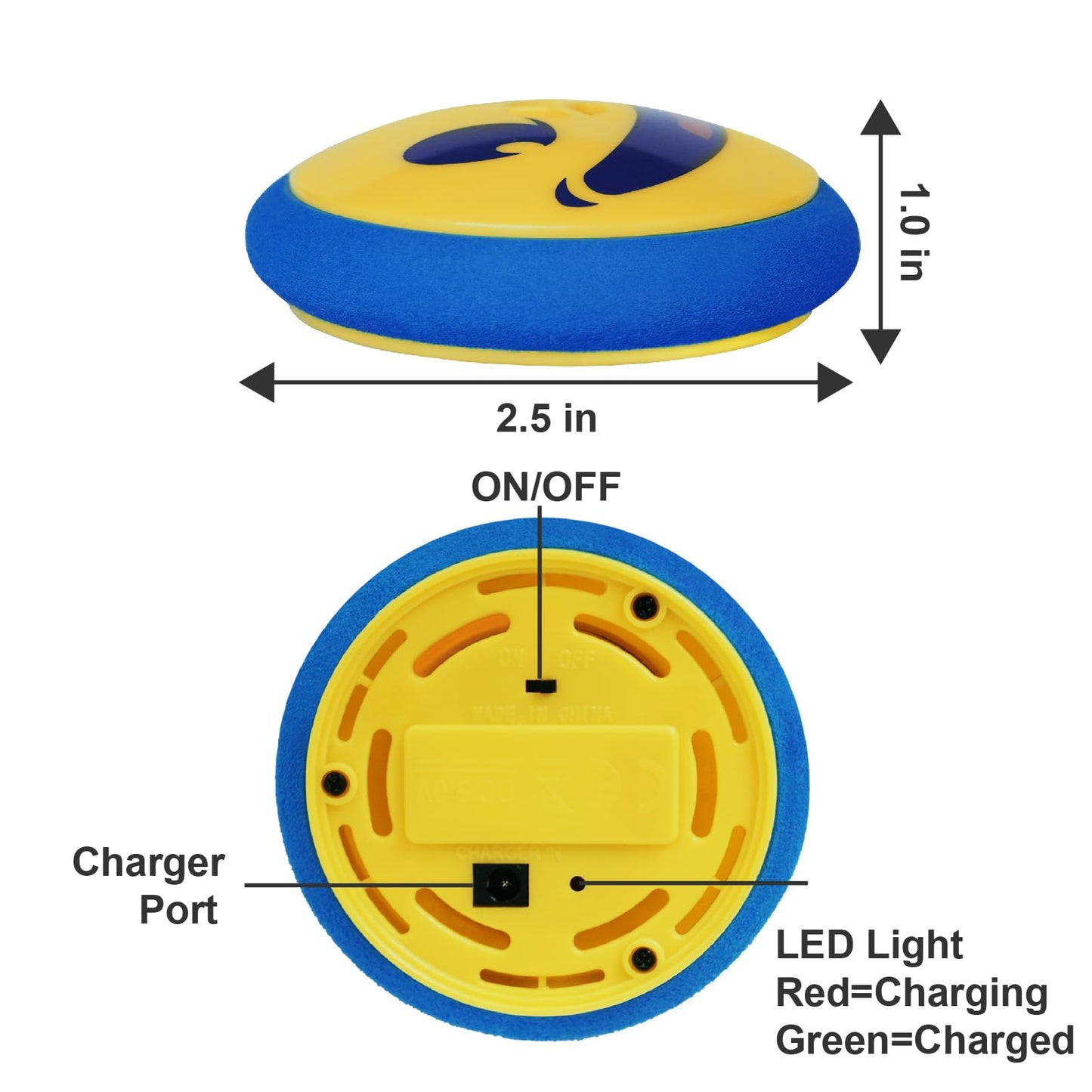 New Air Hockey Pucks And Paddles - Funny Design Air Hockey Pucks For Any Flat Surface, Include A Charging Cable And Electronic Rechargeable Air Hockey,2 Air Hocky Strikers