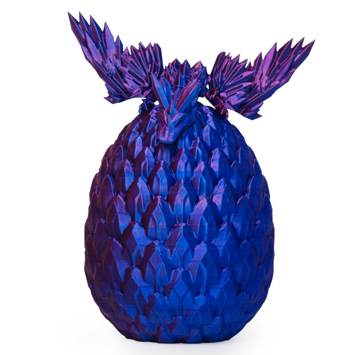 3D Printed Dragon,Articulated Winged Dragon,Crystal Dragon Surprise In Eggs, Dragon Fidget Toy For Birthday Gift (Purple)