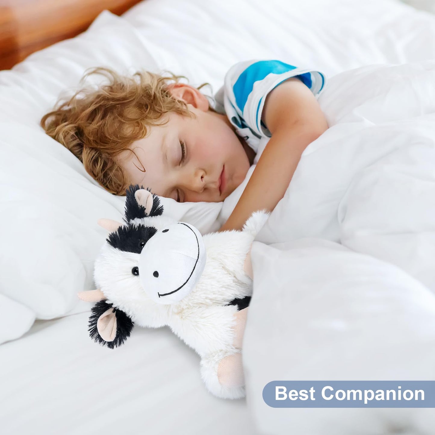 Suzzipals Heatable & Coolable Cow Stuffed Animal, Heated Stuffed Animals Heating Pad For Soothing & Relaxation, Lavender Scent C