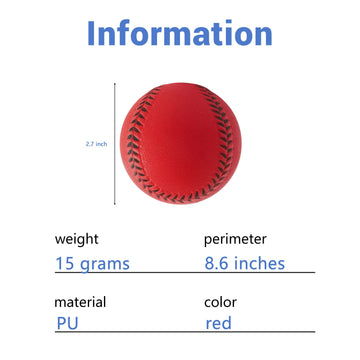Baisidiwei Soft Baseballs Foam Training Baseball 12 Pack for Kids Regulation Size Foam Baseballs for Soft & Safe tossing Catching and Batting Practice (red)