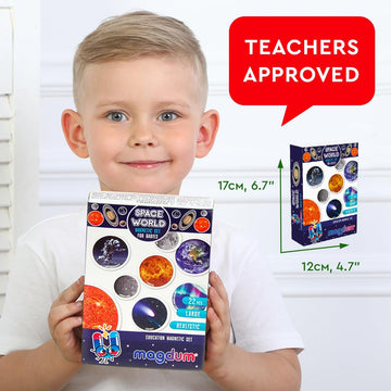 MAGDUM Solar System Fridge Magnets - 22 Magnetic Planets, Large, Multi Color, Cardboard + Magnet, Model 4031-22 EN