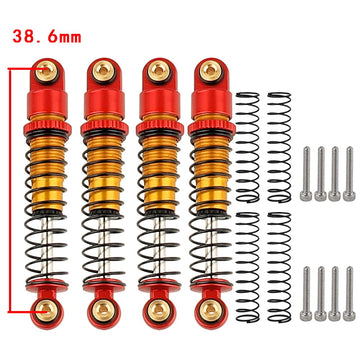 Rzxylrc 4Pcs 40Mm Shocks Damping Shock Absorber Damper For 1/24 Axial Scx24 Axi90081 Rc Crawler Car Upgrade Parts (Gold)