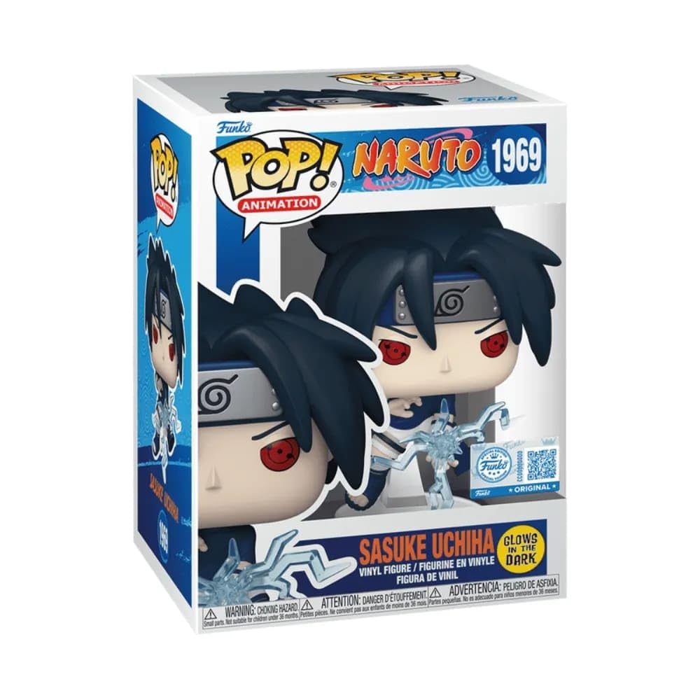 Funko Pop! Naruto Shippuden Sasuke Uchiha Glow in The Dark Exclusive #1969 - Multicolor Vinyl Collectible