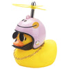 wonuu Rubber Duck Car Ornaments Yellow Duck Car Dashboard Decorations Cool Glasses Duck with Propeller Helmet (Pink Smile-Yellow)