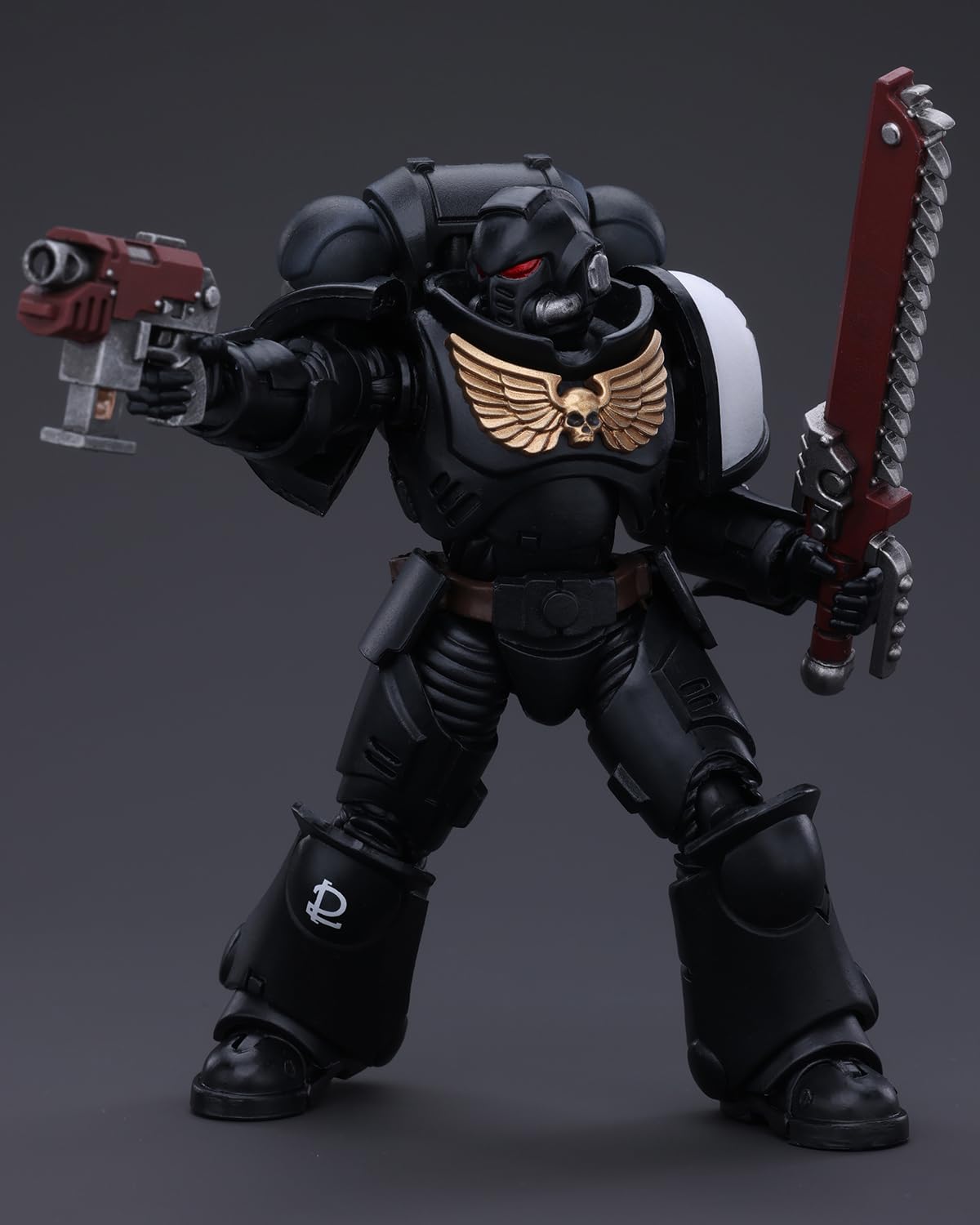 Joytoy Warhammer 40K Genuine License 1:18 Action Figure, Space Marines Black Templars Outriders Brother Valtus, 4.96 Inch Collec