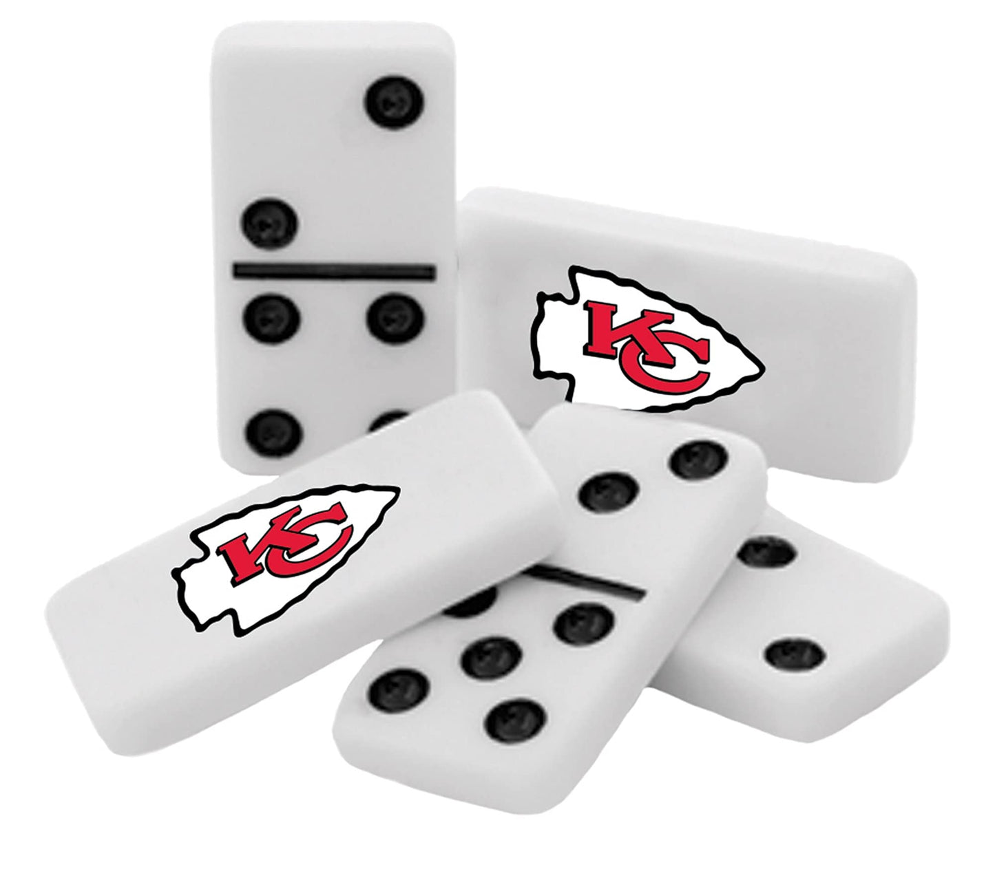 Masterpieces Nfl Kansas City Chiefs, Double Six Collector Edition Dominoes Game, For Ages 3+