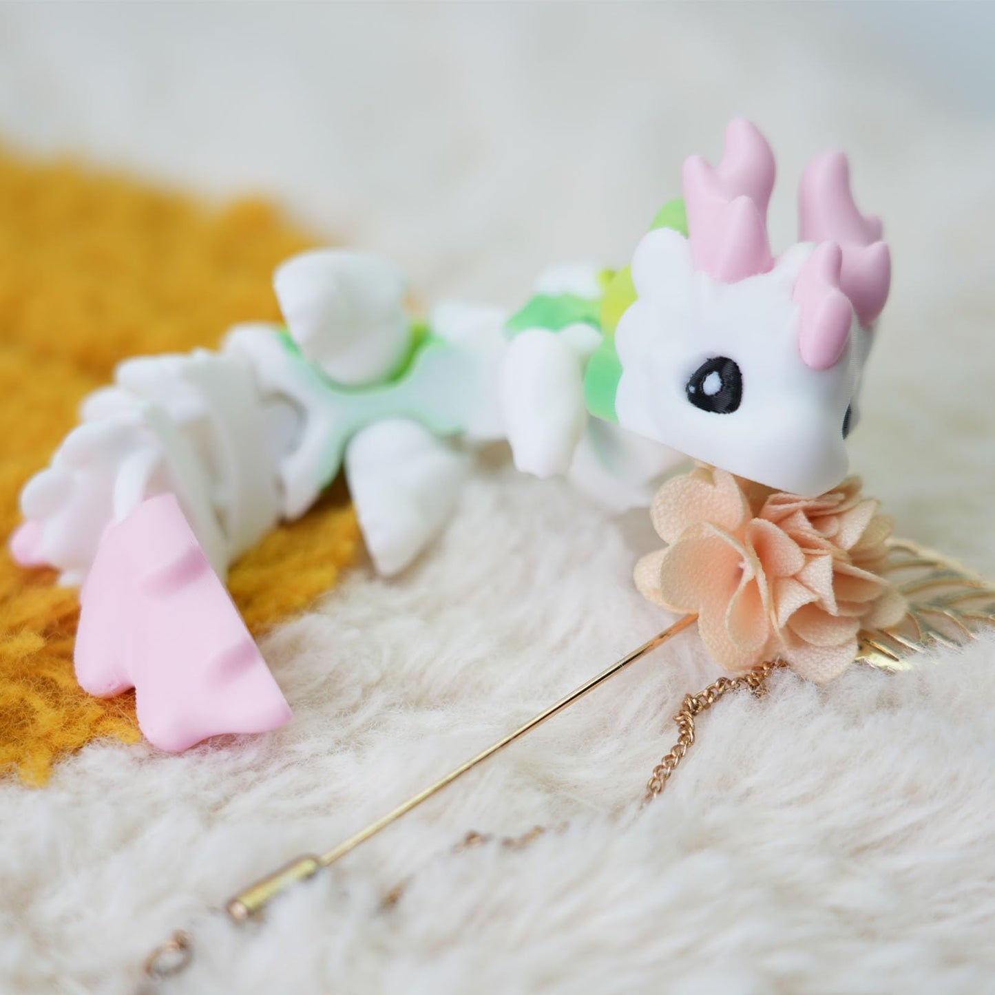 UXBSTM Cute 3D Printed Dragon 6 Articulated 3D Printed Fidget Toy Cute 3D Printed Animals Desk Decor for Christmas Birthday Gifts