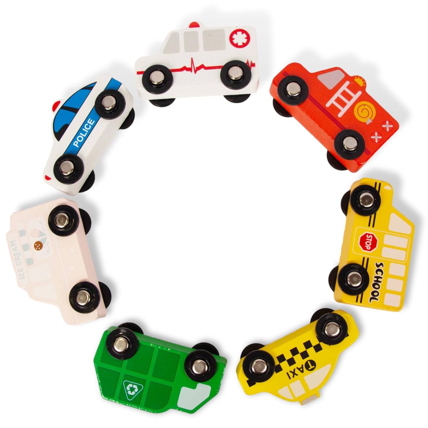 Woodenedu Wooden Train Car Sets For Toddlers, Train Toy Magnetic Sets Fits Brio, Thomas, Melissa And Doug, Kids For Boys Girls 3