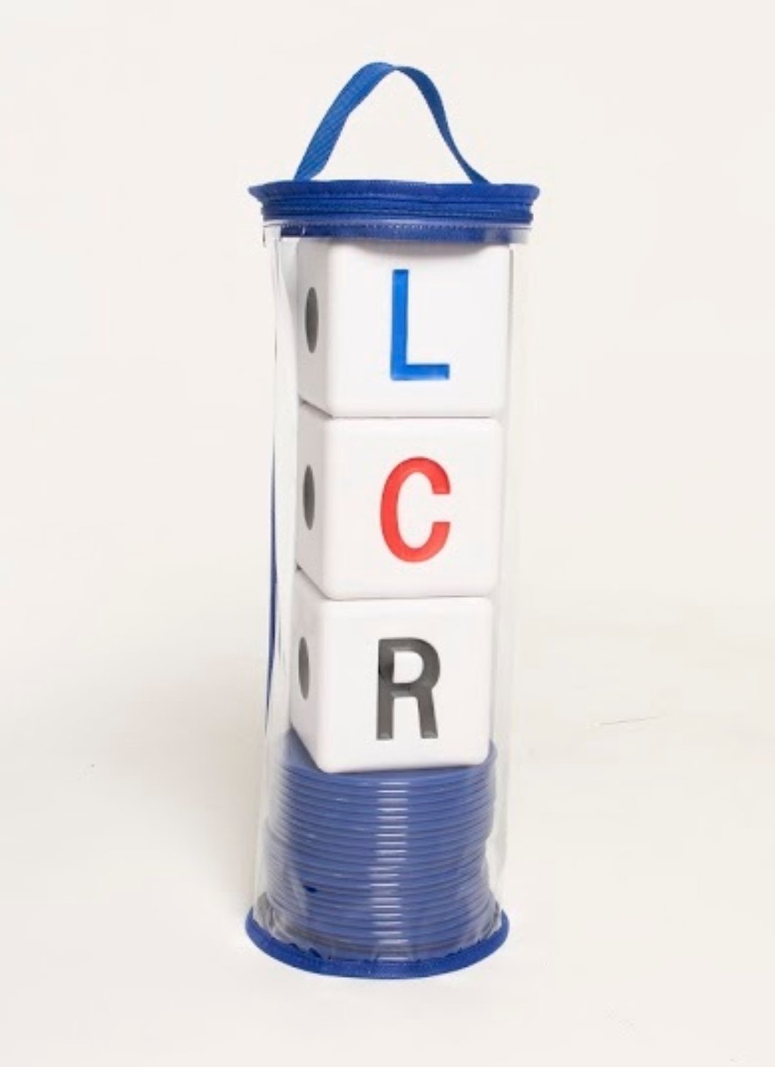 Lcr Big Left Center Right™ Dice Game - Zip Bag (Blue)