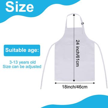 Bouboni 36 Pack Kids Apron Bulk With 2 Pockets Adjustable Chef Art Apron Kids Painting Aprons For Cooking Baking Painting Crafti