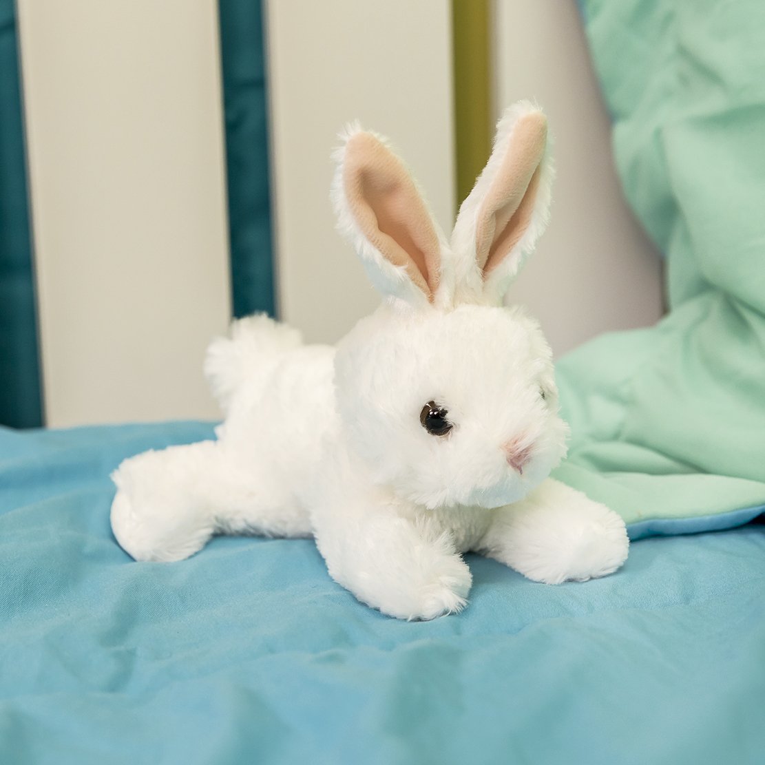 Aurora Plush Mini Flopsie Baby Bunny, 8", White, Model 08616, Assorted