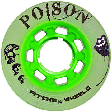 Atom Skates Poison Wheels Indoor/Outdoor/Slick Surfaces 62X38 Green / 4 Wheels