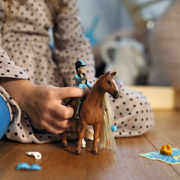 Schleich Horse Club Sofia'S Beauties 18-Piece Horse Beauty Set - Horse Rider Kim And Horse Figurine With Brushable Styling Hair Plus Bead And Clip Accessories, Gift For Boys And Girls Ages 5 And Up