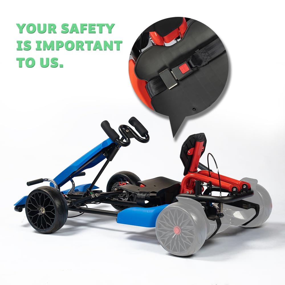 Hyper Gogo Drift Gokart Kit-Hoverboard Attachment,Outdoor Race Pedal Go Cart Car For Kids And Adults (Blue)