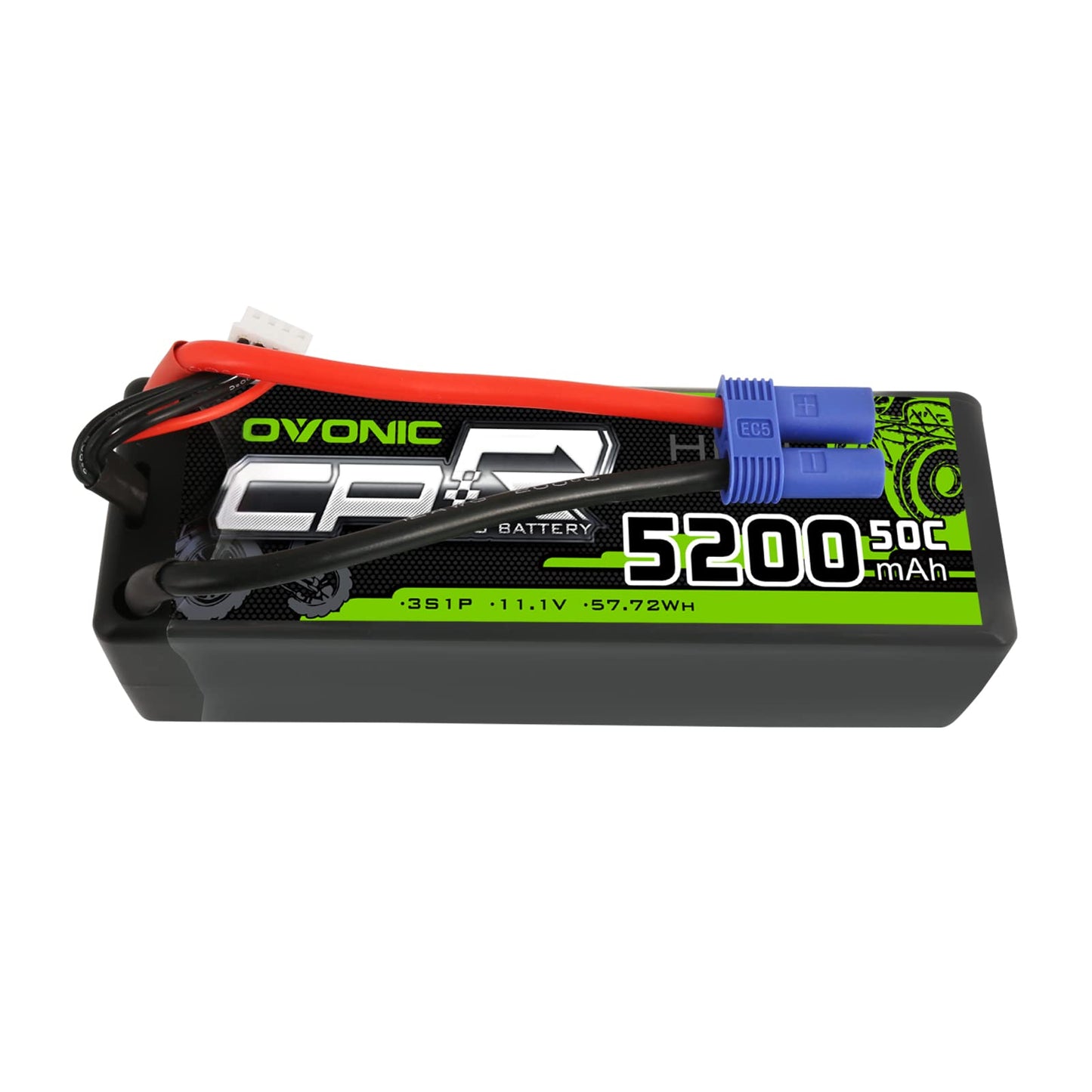 OVONIC 3S Lipo Battery 50C 5200mAh 11.1V Lipo Battery with EC5 Connector for Arrma 1/5 1/8 1/10 RC Car and Truck