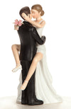 Wedding Collectibles Funny Kissing Wedding Cake Topper With Bride And Groom | Fun, Humorous Figurine | Fine Porcelain | 5.5 Inches