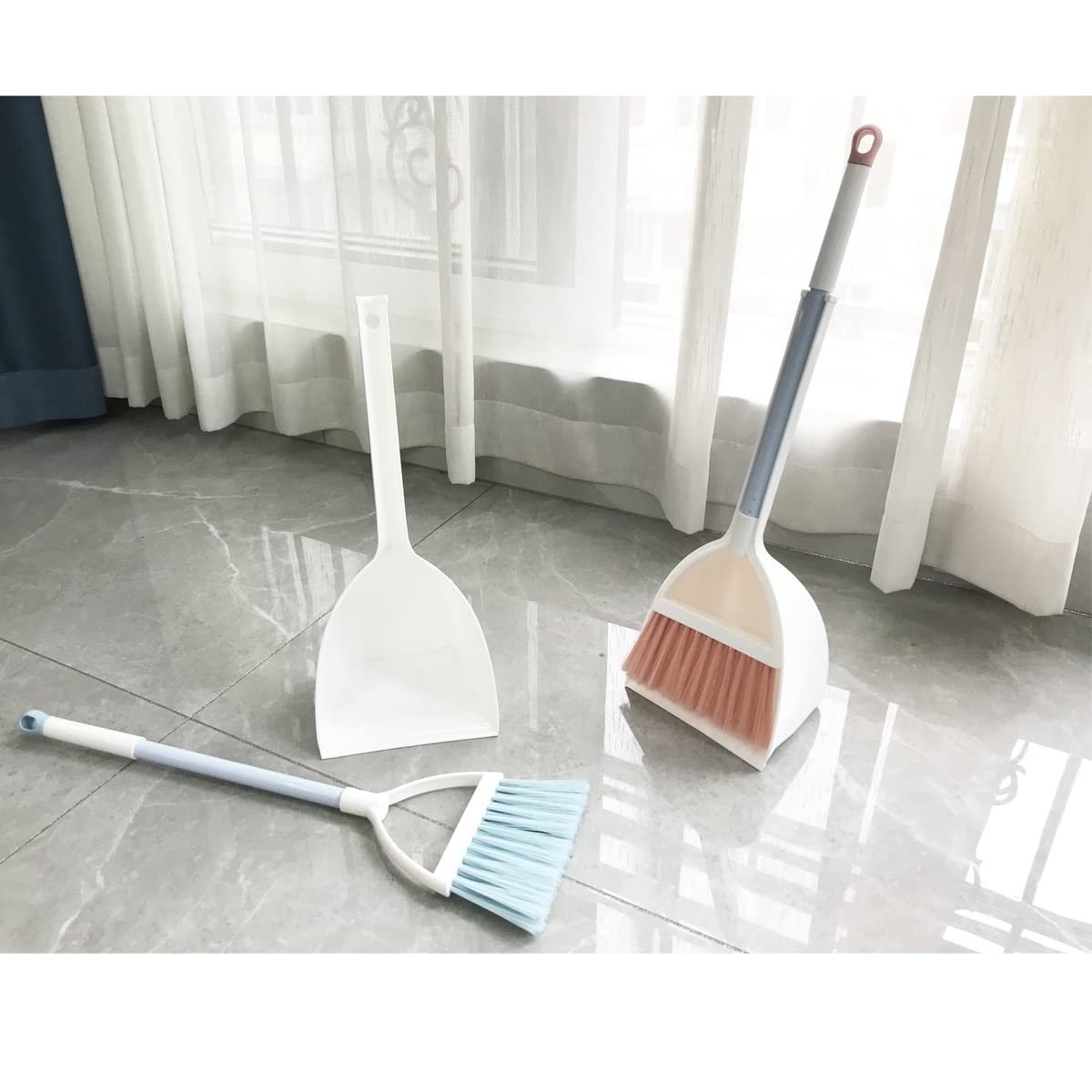 Bsmstone Kids Broom And Dustpan Set-Mini Dustpan And Broom For Children Housekeeping Pretend Play Cleaning Tools Set (Blue)