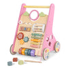 Baby Walker With Wheels, Wooden Push Walker Toys For Babies 6-12 Months, Baby Girl Walking Activity Toys For 1 Year Old