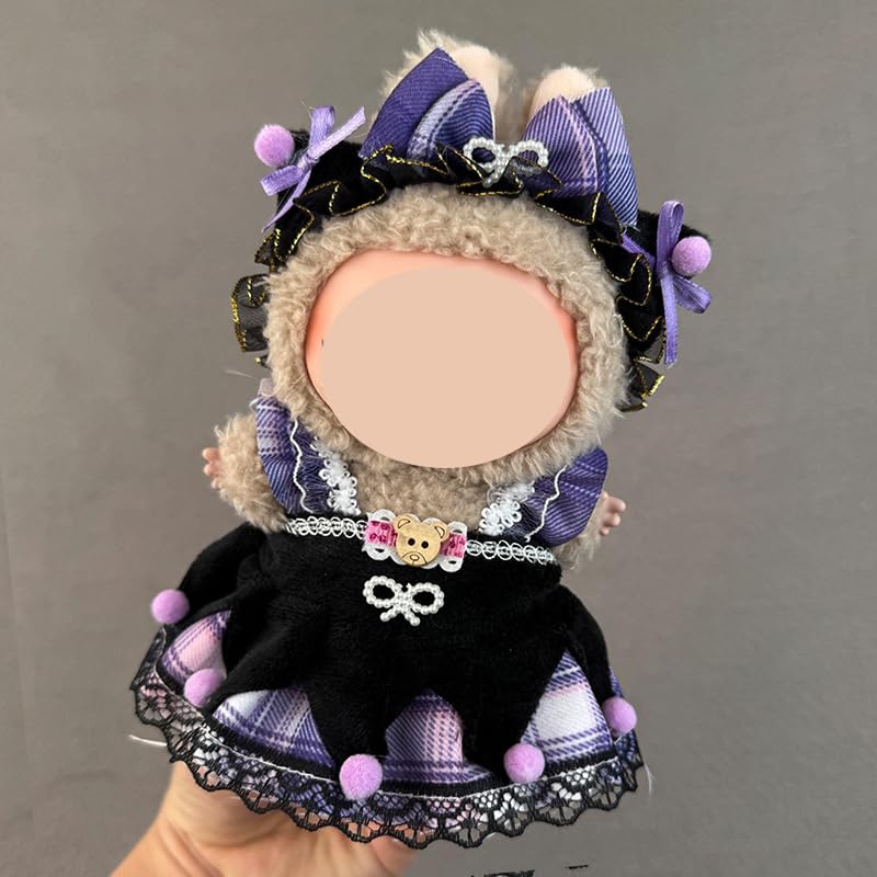 Handcrafted Crochet Clothes Set for 17cm Labubu Doll 2-Piece Knitted Outfit with Accessories