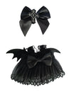 Doll Outfit Clothes Set for 17cm Dolls enhanced Fashion Halloween Black Bat Dress Jumpsuit for Dolls Accessories (NO Doll) (Black Dress)