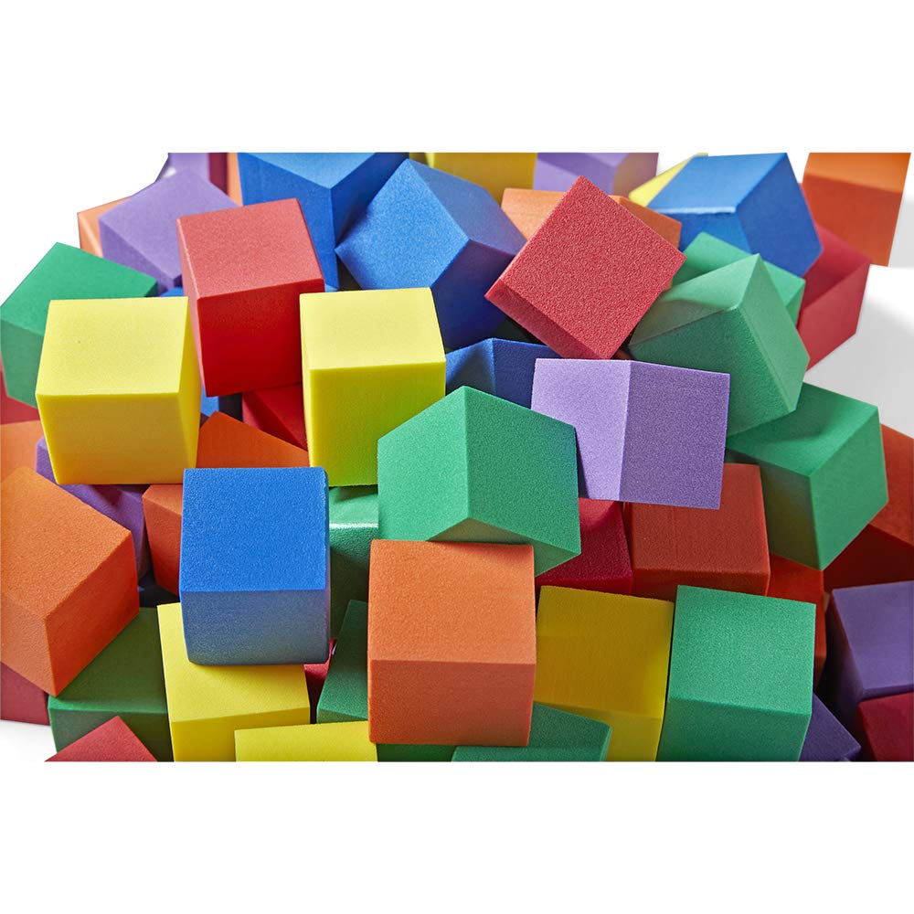 Hand2Mind Foam Blocks, Counting Cubes For Kids Math, 1 Inch Blocks For Preschool Crafts, Early Math Manipulatives For Preschool, Classroom Supplies For Teachers Elementary (Pack Of 100)