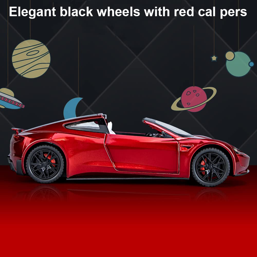 1:24 Scale Roadster Alloy Car Model Diecast Toy Vehicles for Kids, car Model,Pull Back Alloy Car with Lights and Music,Gifts for