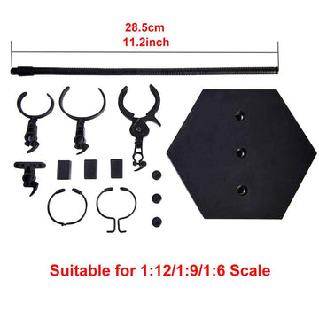UZPDWK Doll Figure Stand - Plastic Display Holder for 1/6, 1/9, 1/12 Scale Toys - Black Color