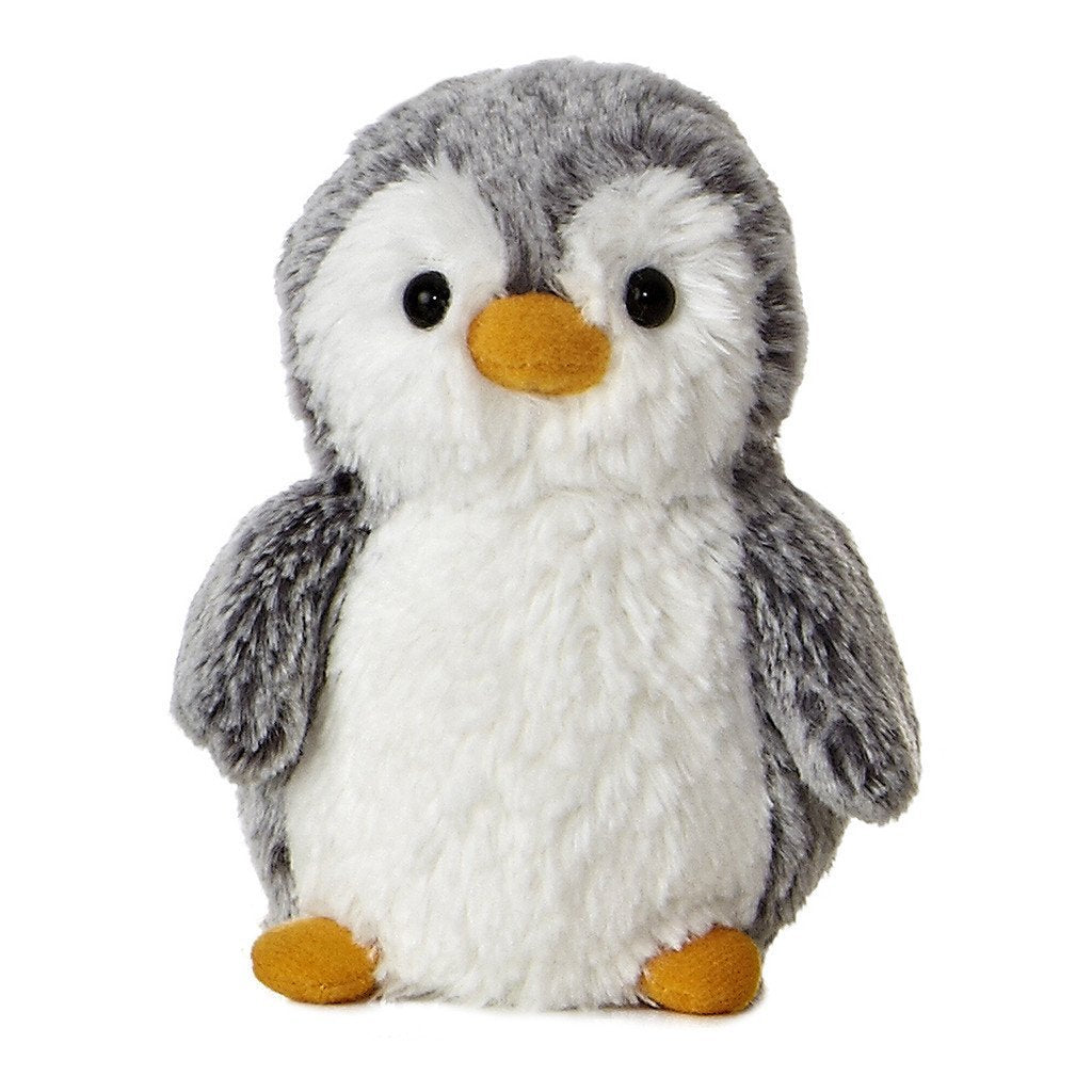 Bundle Of 4 Aurora World Pom Pom Penguin Bright Pink, Blue, Purple And Gray Plush, 6''
