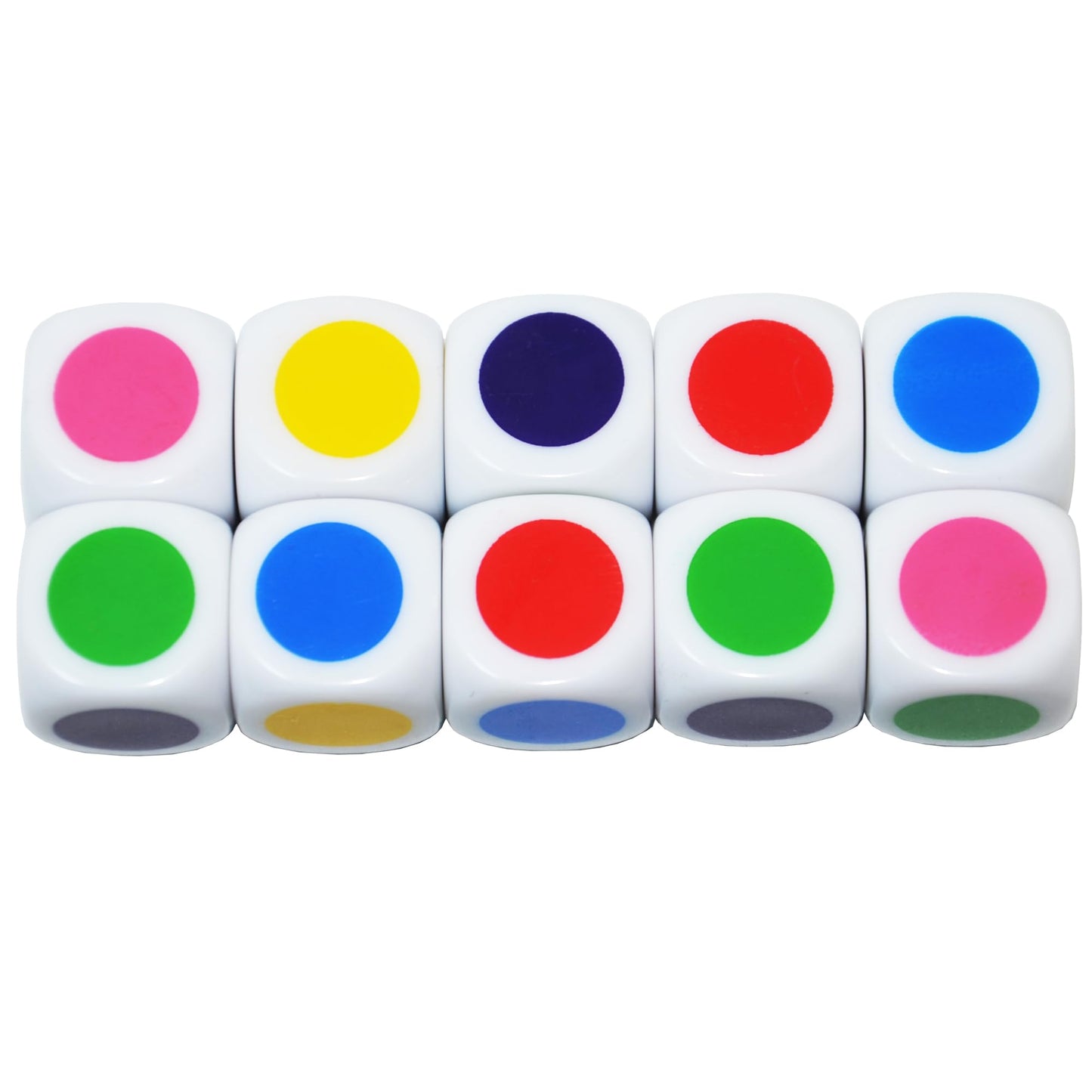 SmartDealsPro Set of 10 16MM Blank on Each Face D6 Six Sided Dice Teaching Plastic Cubes for Education Classroom Teaching Mathin