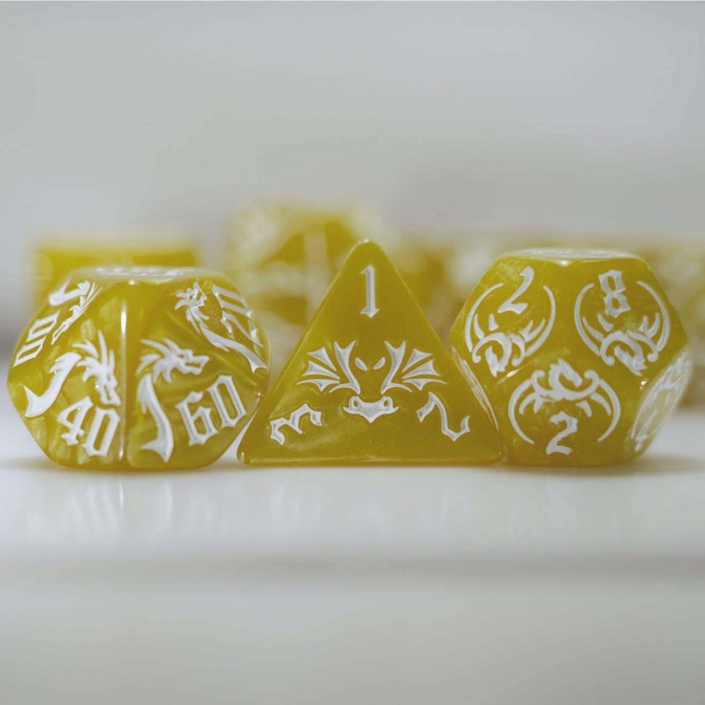 Generic Dice Set For Dungeon And Dragons D&D Mtg 7-Die Rpg Polyhedral Dice (Yellow)