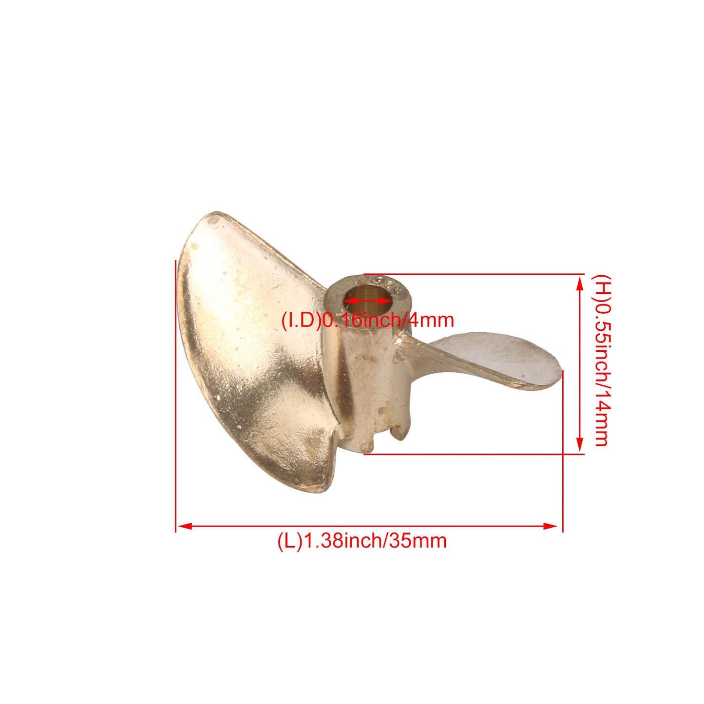 BQLZR 435/2 RC Boat Copper Propeller Two Leaves Hole Inner Diameter 4MM Diameter 35MM Pitch 14MM