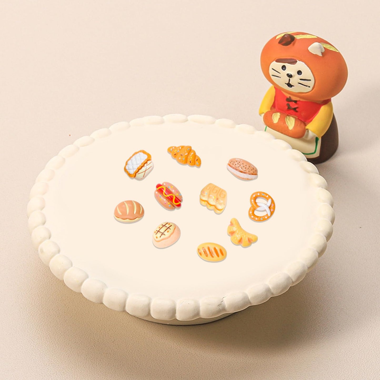 100 Pieces Mini Bread For Dollhouse Miniatures Mini Food For Crafts Tiny Resin Things For Dollhouse Mini Kitchen Micro Landscapi