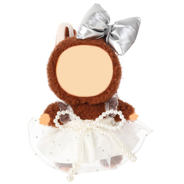 Clothes for 15-17cm Doll Skirt Set for Dolls 1 Piece Skirt Outfit enhanced Fashion Cute Dress for 15-17cm Dolls Accessories (NO Doll) (Silver Bow Suit)