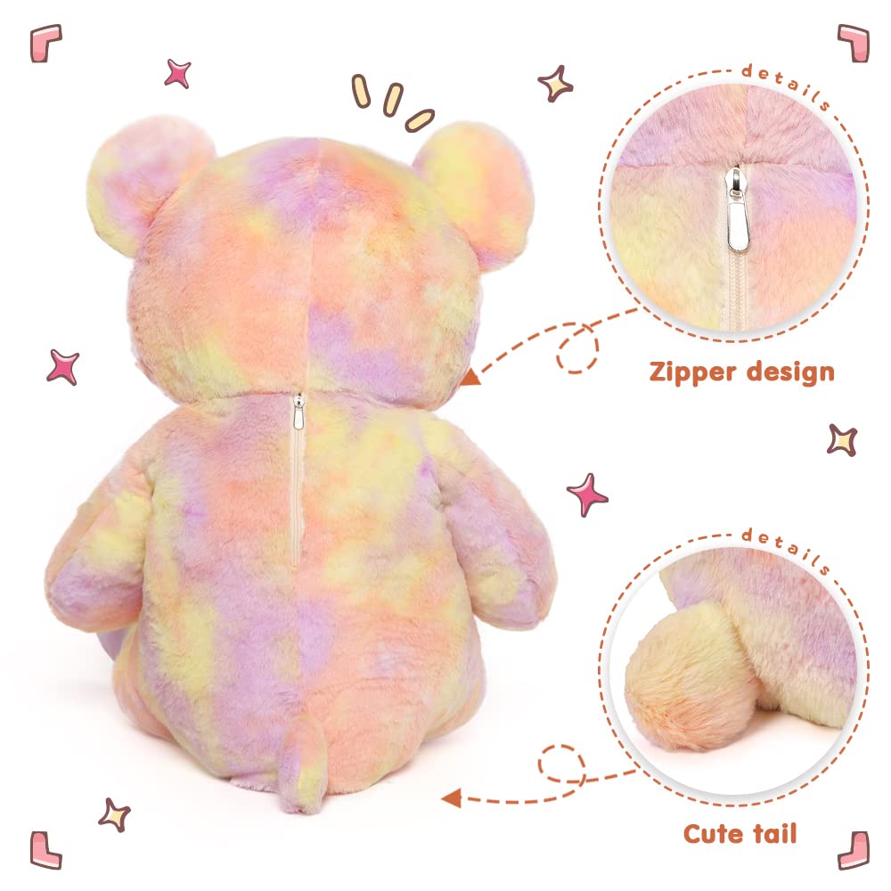 Tezituor 40in Giant Teddy Bear,Big Stuffed Animal Plush,Rainbow Yellow Soft Gifts for Baby Shower, Valentine, Christmas, Birthda