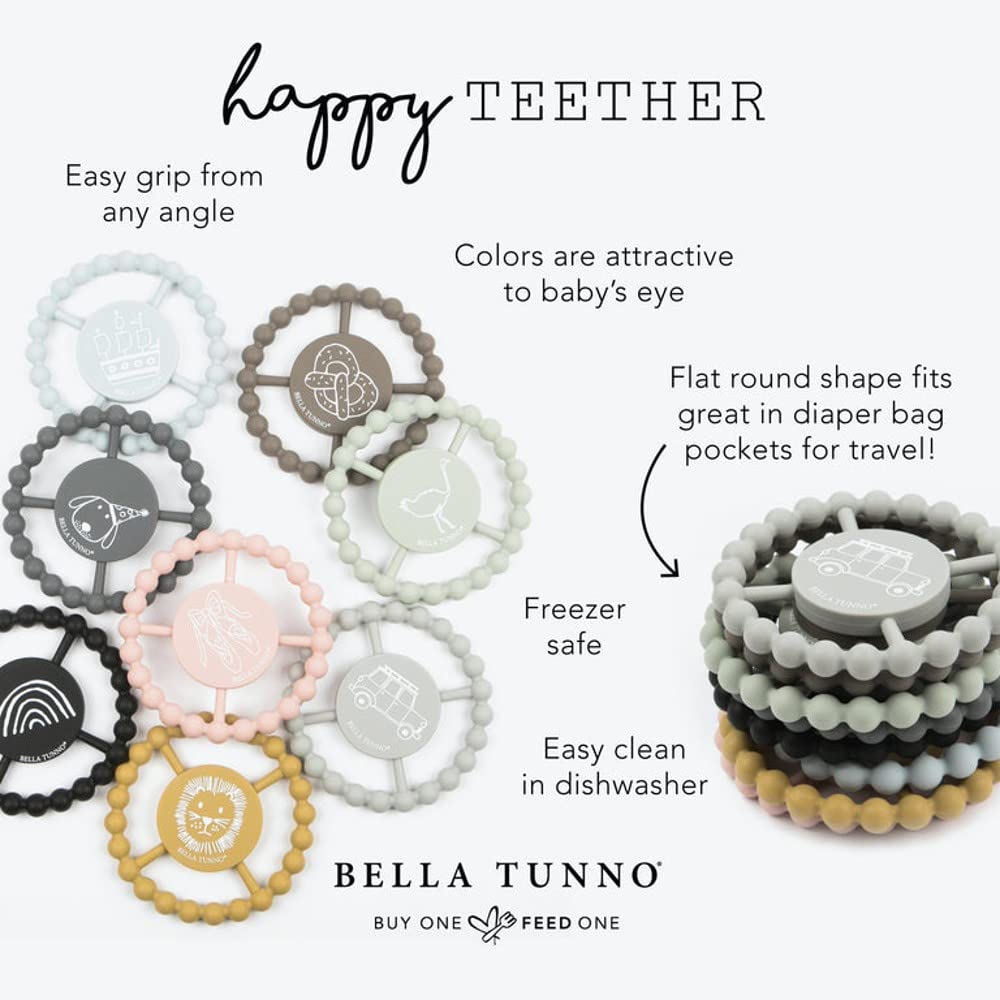 Bella Tunno Happy Teether – Soft & Easy Grip Baby Teether Toy, Silicone Teether Ring To Help Soothe Gums, Non-Toxic And Bpa Free, Bite Me