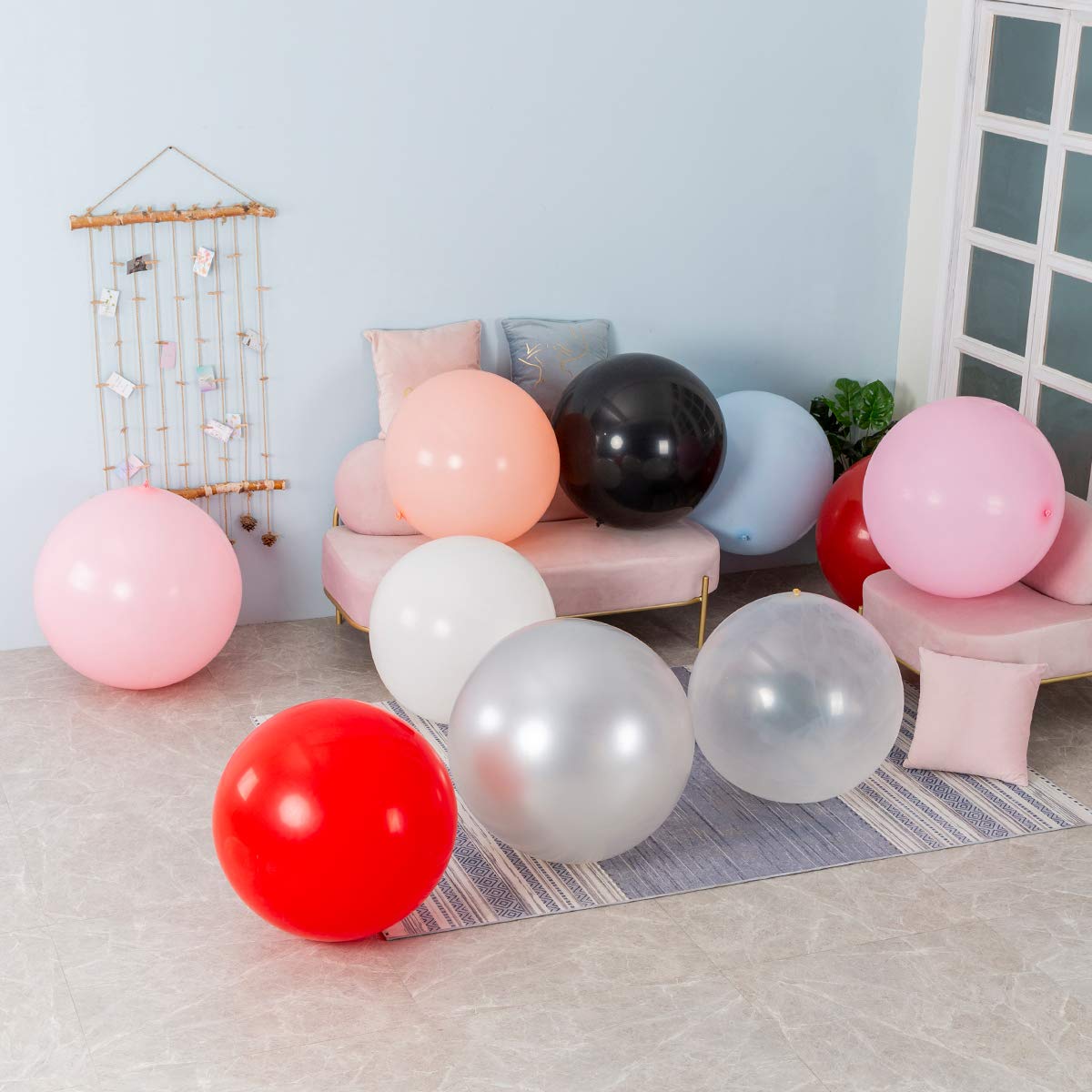 Oupking Big Round Balloons Latex Green 24 Inch 10 Packs