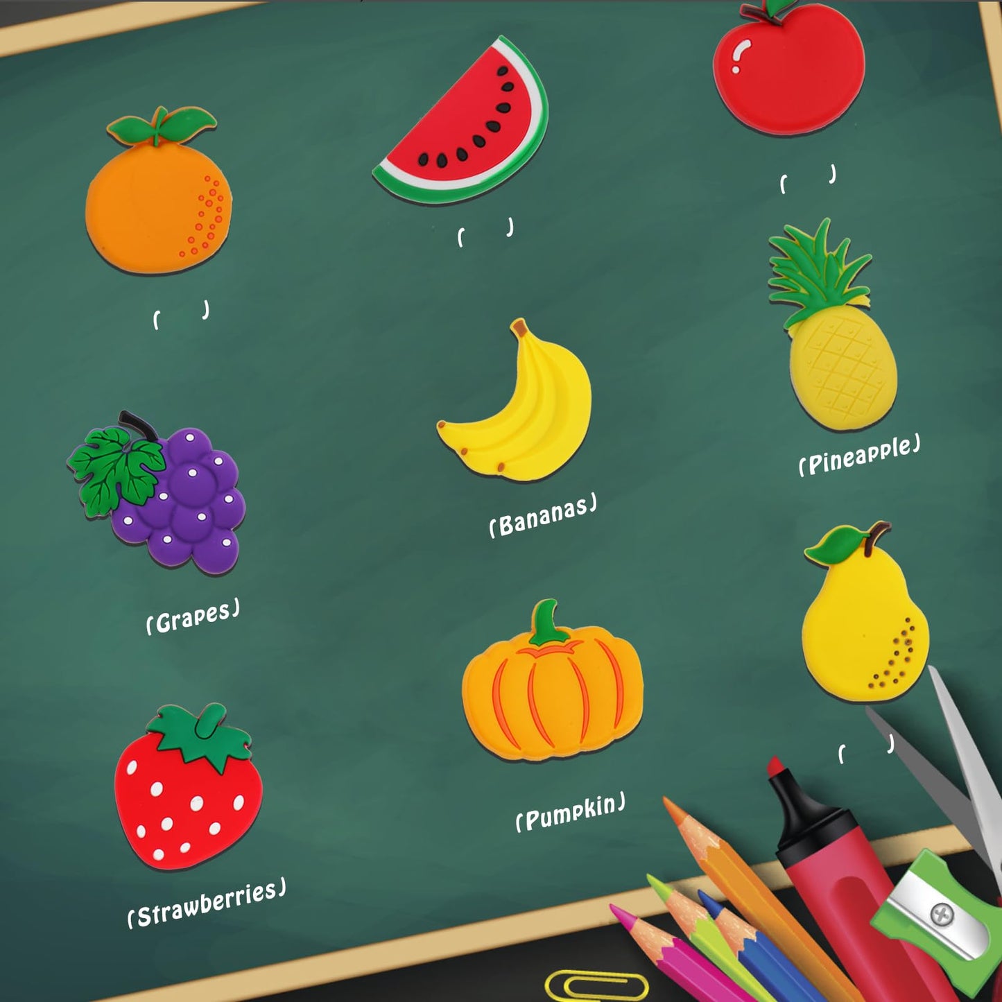 10 Pcs Fridge Magnets For Kids - Fridge Magnets For Toddlers 1-3 - Kids Magnets Educational Toys - Learning Fruits Magnets For Babies,Fruits Cartoon Magnet (Fruits)