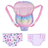Babeside Baby Doll Carrier Accessories With 2Pcs Baby Dolls Diapers For 12-18 Inch Dolls, Adjustable Straps