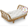 BEBE BASK Large enhanced Rattan Doll Bed 20 x 12 x 10- Handcrafted & Award-Winning - Sized for 18-Inch Dolls - Fits American Girl & Our Generation - Luxe Mattress - Baby Photoshoot Props (Large)