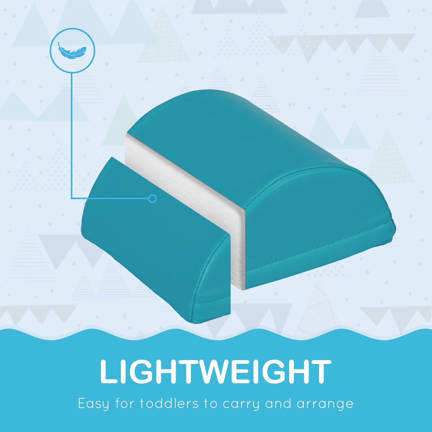 Soozier Foam Climbing Blocks for Toddlers, 11-Piece Baby Soft Foam Play Set, Climb and Crawl Activity Playset Building Blocks fo