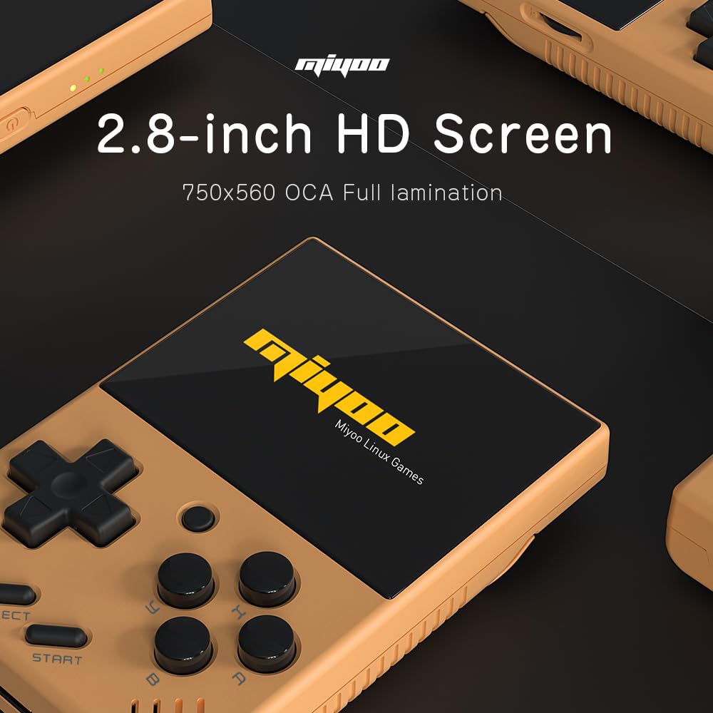 Miyoo Miyoo Mini V4 Retro Game Console, Portable Handheld Game Console with Storage Case 2.8''HD Screen 2000mah Battery, Support