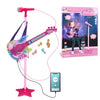 TAKIHON Kids Guitar and Microphone Set, Adjustable Height, Music & Colorful Light, Karaoke Gift for Boys & Girls (Pink)