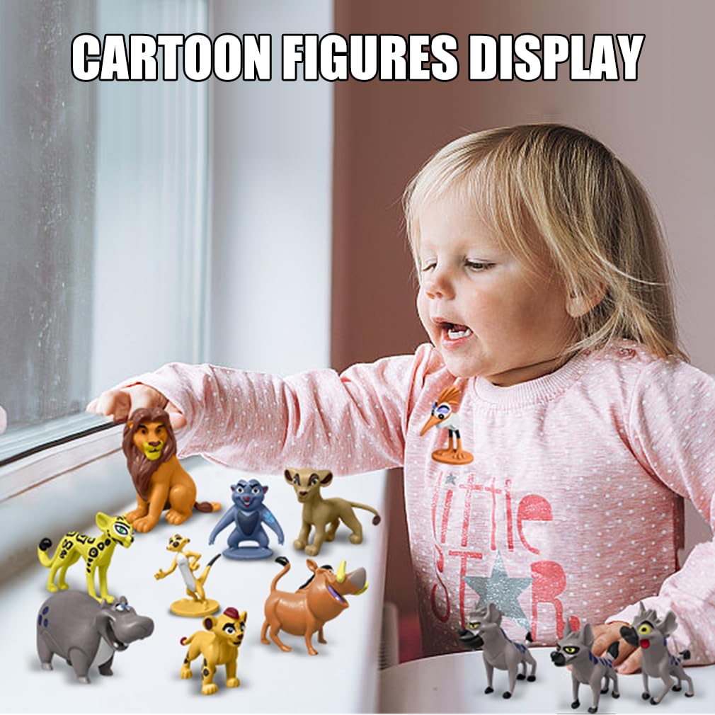Minaso 12-Pc Mini Animal Action Figures, Collectible Toys For Kids, Perfect For Cake Toppers & Desktop Decorations