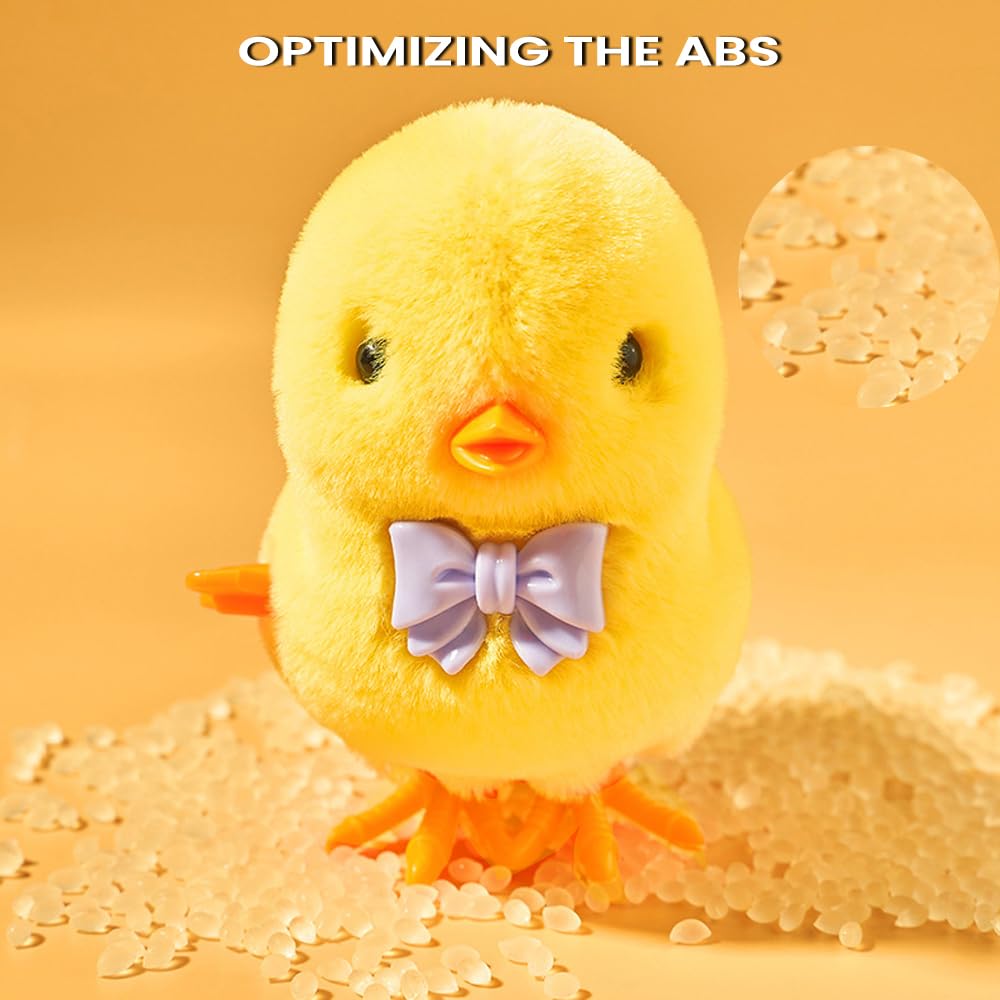 Arcimatto Wind Up Chicken Toy 3 Pcs Jumping Chick Gag Toys Cute Plush Hopping Chicks Novelty Spring Windup Toys for Kids Toddler mature-themed Easter Egg Party Favors Christmas Goody Bag Fillers Gifts