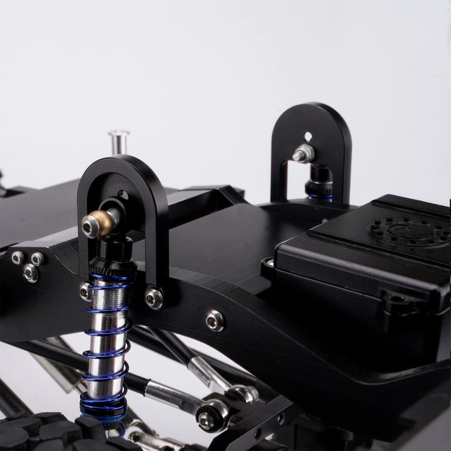2Pcs Aluminum Front/Rear Shock Tower Hoops Bracket Mount For 1/10 Rc Car Rc4Wd Gelande Ii Chassis (Rear Shock Hoops)