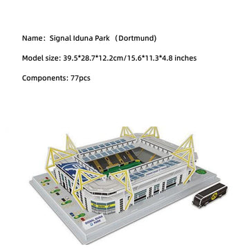 Classic Football Stadium Puzzle,3D Puzzle Soccer Club Venues,3D Paper Model Building Puzzle Kit, Soccer Stadium Souvenir Gift,Ha