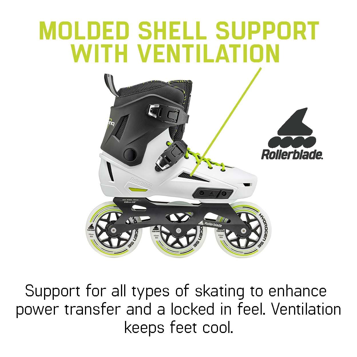 Rollercutting edge Lightning 110 Unisex mature-themed Urban Inline Skate White and Black