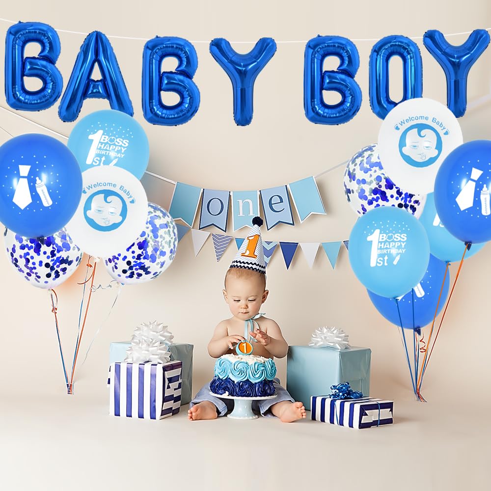 Toniful 52 Pieces 16 Inch Blue Letter A-Z Balloons,Custom Phrase Mylar Foil Alphabet Letter Diy Personalized Phrase Banner For B
